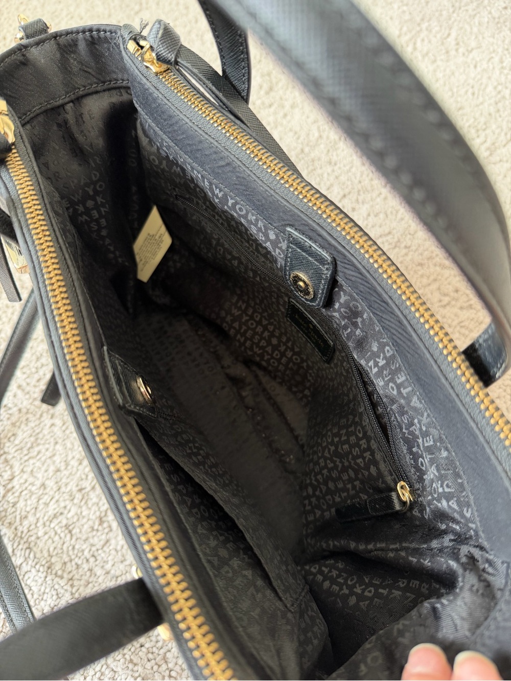 kate spade Black Nylon Top-handle Tote with Gold Hardware - Picture 5 of 6